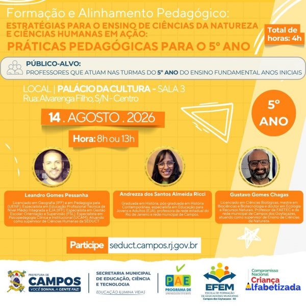 Formação e Alinhamento Pedagógico: 5º Ano
