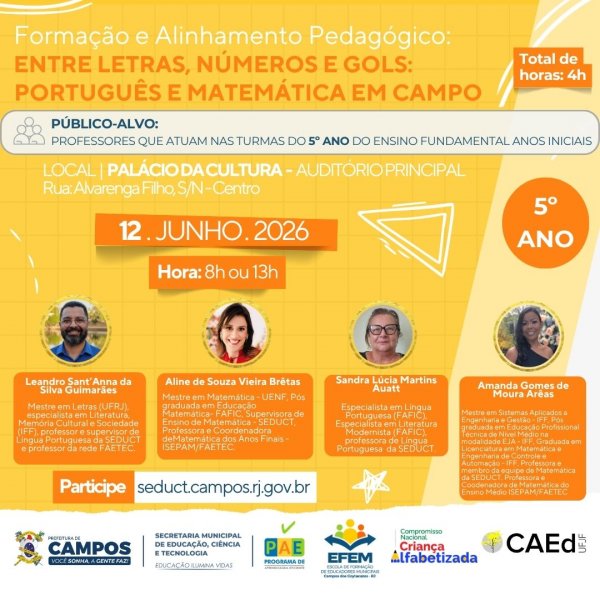 Formação e Alinhamento Pedagógico: 5º Ano