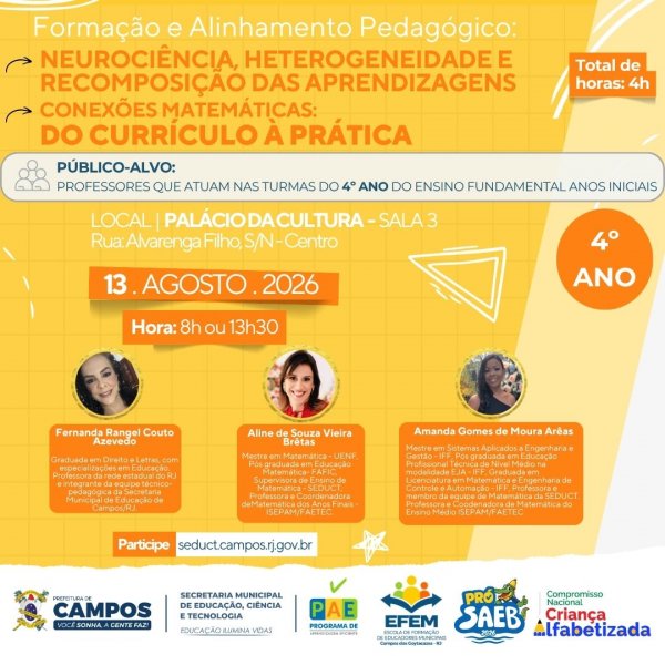 Formação e Alinhamento Pedagógico: 4º Ano