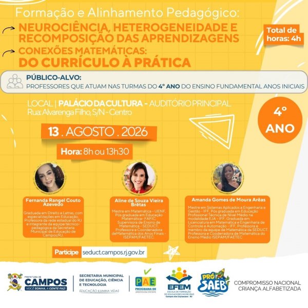Formação e Alinhamento Pedagógico: 4º Ano