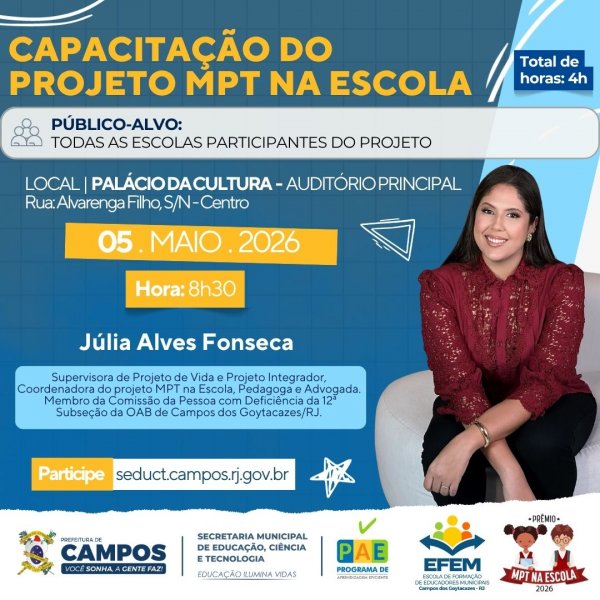 Capacitação do Projeto MPT na Escola 