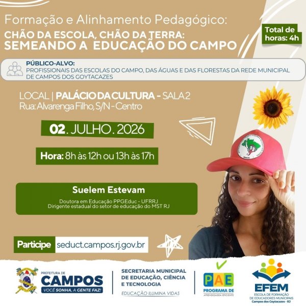 Formação e Alinhamento Pedagógico: Chão da Escola, Chão da Terra:  Semeando a  Educação do Campo