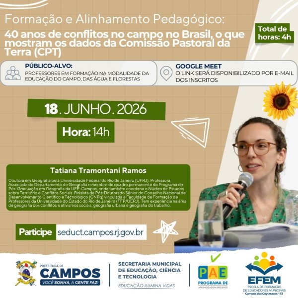 Formação e Alinhamento Pedagógico: 40 anos de Conflitos no Campo no Brasil, o que Mostram os Dados da Comissão Pastoral da Terra (CPT)