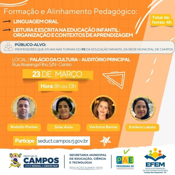 Formação e Alinhamento Pedagógico: Linguagem Oral e Leitura e Escrita na Educação Infantil : Organização e Contextos de Aprendizagem