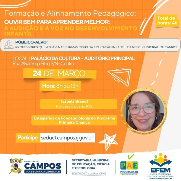 Formação e Alinhamento Pedagógico: Ouvir Bem Para Aprender Melhor: A Audição e a Voz no Desenvolvimento Infantil