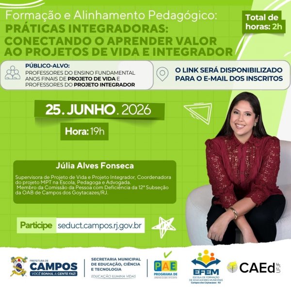 Formação e Alinhamento Pedagógico: Projeto de Vida e Projeto Integrador