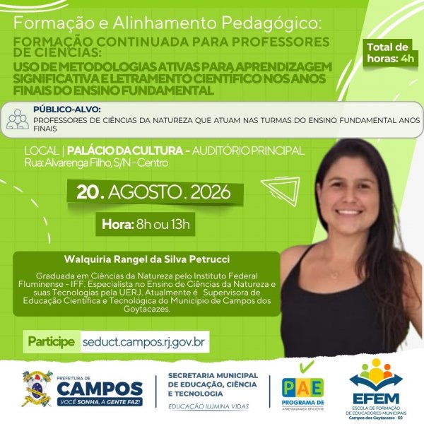 Formação e Alinhamento Pedagógico: Ciências da Natureza