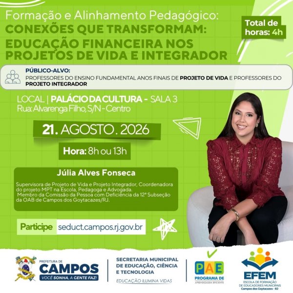 Formação e Alinhamento Pedagógico: Projeto de Vida e Projeto Integrador