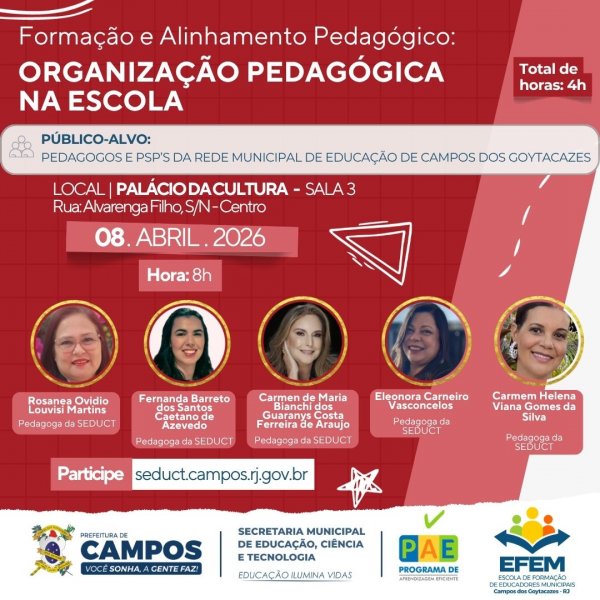 FORMAÇÃO E ALINHAMENTO PEDAGÓGICO: ORGANIZAÇÃO PEDAGÓGICA NA ESCOLA