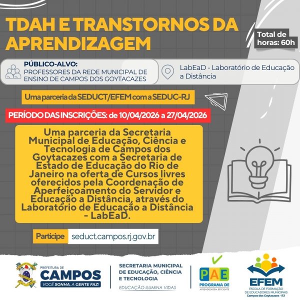 TDAH E TRANSTORNOS DA APRENDIZAGEM