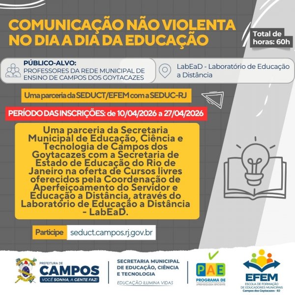 COMUNICAÇÃO NÃO VIOLENTA NO DIA A DIA DA EDUCAÇÃO