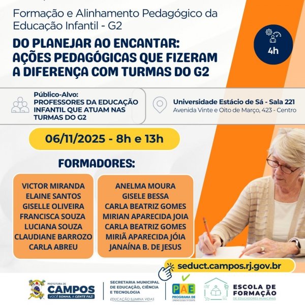 Formação e Alinhamento Pedagógico da Educação Infantil - G2