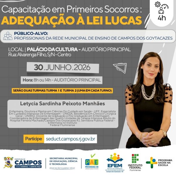 Capacitação em Primeiros Socorros: Adequação à Lei Lucas