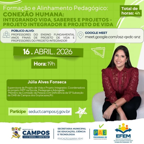 Formação e Alinhamento Pedagógico: Projeto de Vida