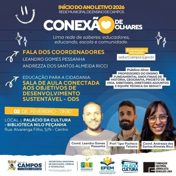 PROFESSORES DO ENSINO FUNDAMENTAL ANOS FINAIS DE HISTÓRIA, GEOGRAFIA E PROJETO DE VIDA - 02/02/26 - 13h30